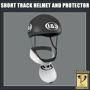 Short Track Helmet and Protector 3D Model