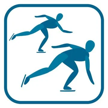 Short track speed skating. Illustrazione stock