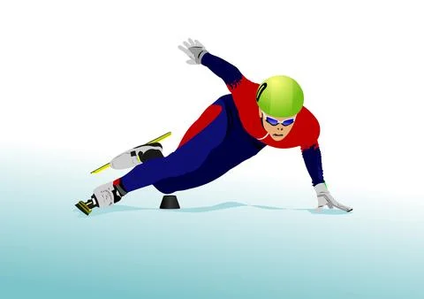 Short Track Speed Skating. Stock Illustration