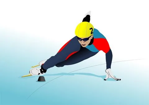 Short Track Speed Skating. Illustrazione stock