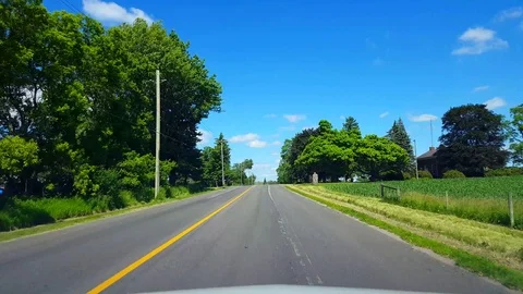 *Short Version* Driving Rural Countryside During Bright Summer Day Stock Footage 115949210