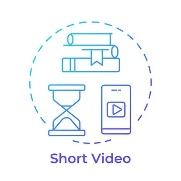 Short video blue gradient concept icon Stock Illustration