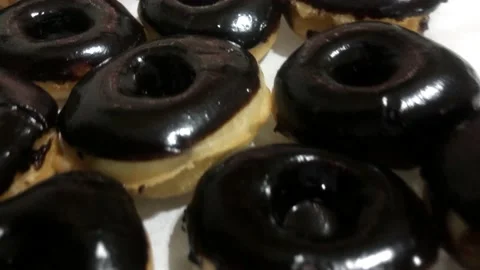 Short video of mini chocolate donuts Stock Footage 167039240