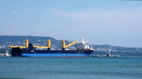 Short Video of MS Combi Dock III Departing Varna, 2019 Stock Footage 322194937