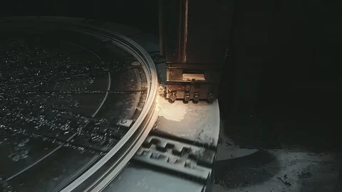 A short video showing a close-up of the CNC machine Stock Footage 102779219