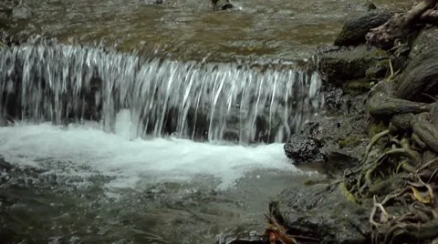 Short Waterfall With Audio Stock Footage 8527227