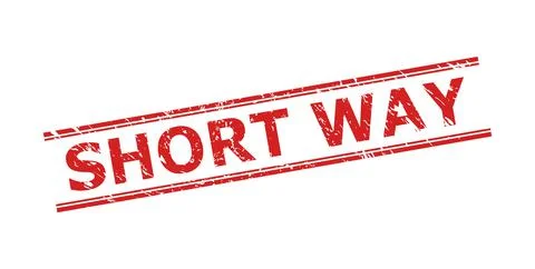 SHORT WAY Watermark with Corroded Texture and Double Parallel Lines Stock Illustration