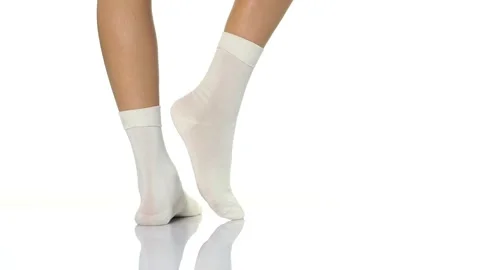 Short white socks Stock Footage 134034130