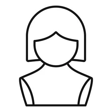 Short wig icon outline vector. Head style Stock Illustration