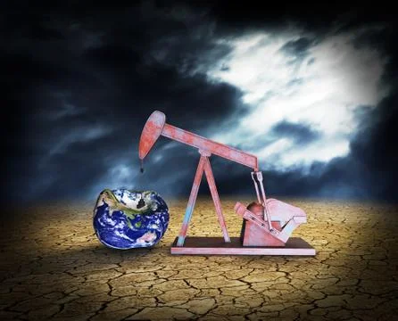Shortage of oil resources - Elements of this image furnished by NASA Stock Illustration