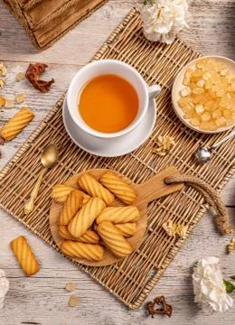 Shortbread biscuits and tea Stock Photos