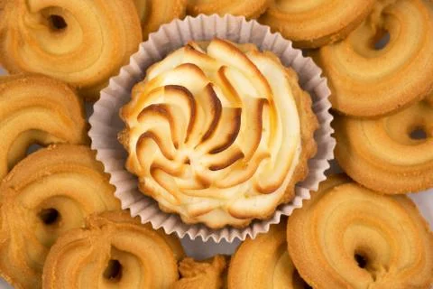 Shortbread biscuits as a background Stock Photos