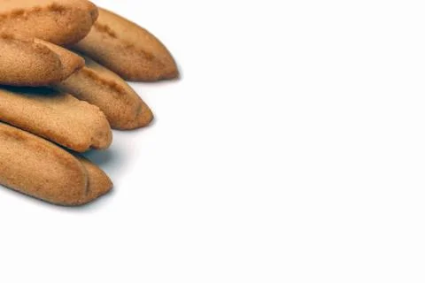 Shortbread close-up on a white background. macro Stock Photos