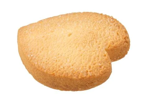 Shortbread cookie isolated on white background. Top view. Flat lay 스톡 사진