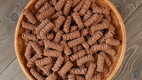 Shortbread cookies in a basket. Video stock 247607969