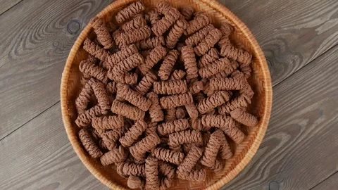 Shortbread cookies in a basket. Stock Footage 277953090
