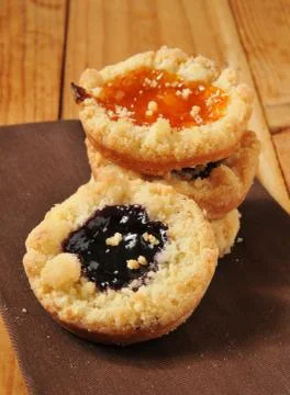 Shortbread cookies with jam Stock Photos