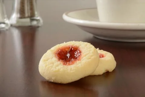 Shortbread cookies with jam Stock Photos