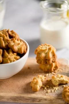 Shortbread Cookies. Light Background Photos