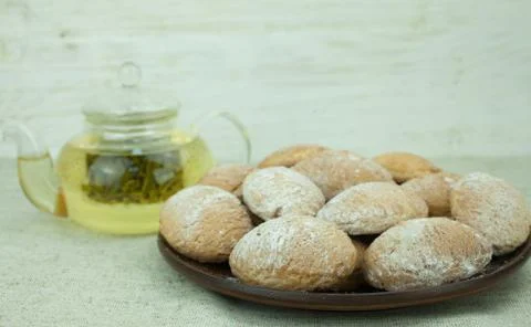 Shortbread cookies with milk Stock Photos