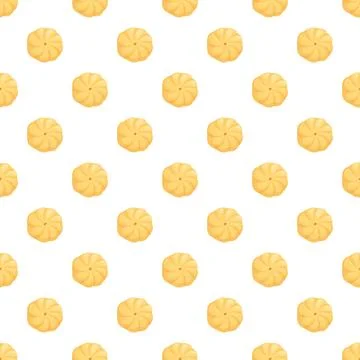 Shortbread cookies seamless pattern on white background Illustration