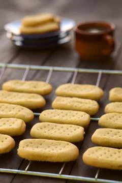 Shortbread on cooling rack Stock Photos
