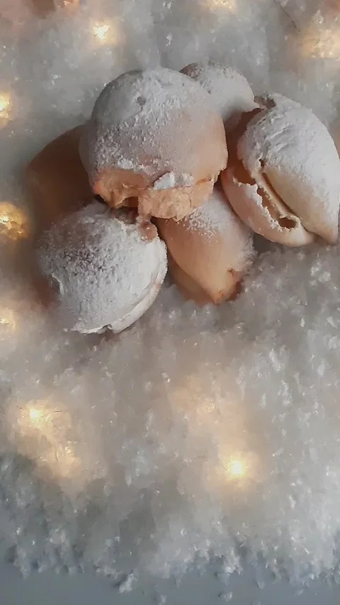 Shortbread dessert on a light background Stock Footage 262713778