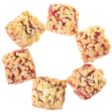 Shortbread with jam top view isolated Stock Photos