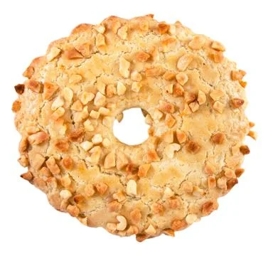 Shortbread ring with peanuts Stock Photos
