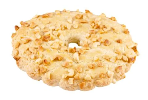 Shortbread ring with peanuts Stock Photos