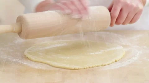 Shortcrust pastry being rolled out Stock Footage 24653071