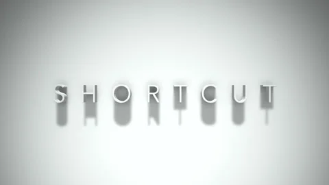 Shortcut 3D title animation with shadows on a white background Stock Footage 297567613