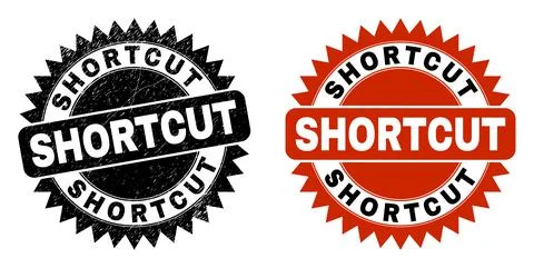 SHORTCUT Black Rosette Stamp with Corroded Style Stock Illustration
