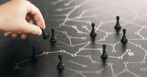 Shortcut from point A to point B Stock Illustration