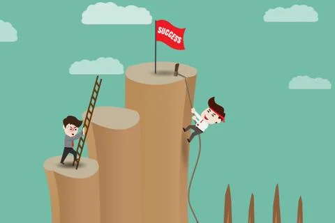 Shortcut - Risk path to success Illustrazione stock