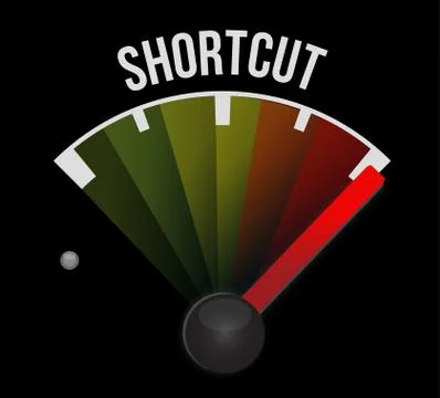 Shortcut speedometer sign concept Stock Illustration