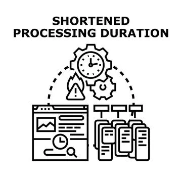 Shortening processing duration for data transfer and optimization Stock Illustration