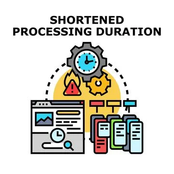 Shortening processing duration for data transfer and optimization Stockillustratie