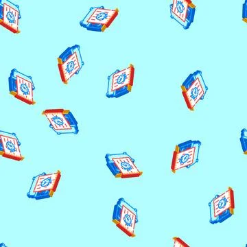 Shorter showers water saving isometric icon seamless pattern Stock Illustration