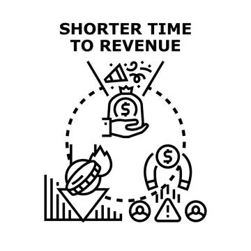 Shorter time to revenue concept vector icon Stock Illustration