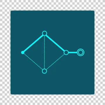 Shortest Path Icon – Weighted Network with Highlighted Minimum Route Stockillustratie