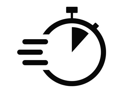 Shortest time limit stopwatch vector icon black and white set material. Stock Illustration