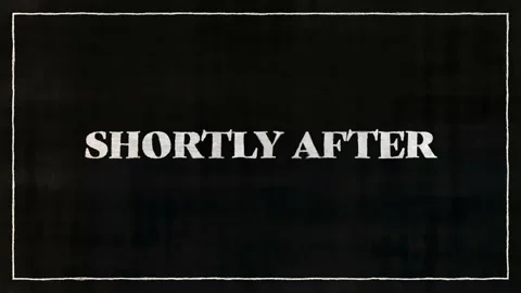 SHORTLY AFTER White Font On Black Paper Stock Footage 229997205