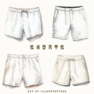 Shorts set. Vector illustration of a set of men's shorts. Stock Illustration