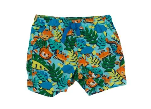 Shorts with a tropical pattern. Stock Photos