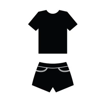 Shorts vector icon. Tshirt icon. clothes clothing icon dress Stock Illustration