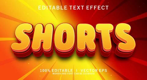 Shorts vector text effect with modern style design Stock Illustration