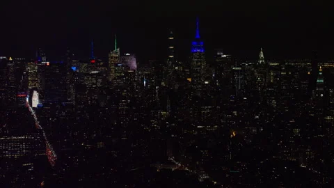 Shot on 4k RED camera on helicopter. Aerial view of buildings and skyscrapers in Video stock 199457203