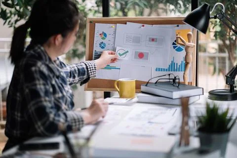 Shot of App developer Ux Ui designing with paper model on mobile application Stock Photos