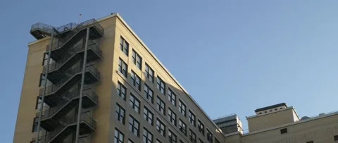 Shot of Architecture of Downtown LA with an Anamorphic Lens Stock Footage 232173799